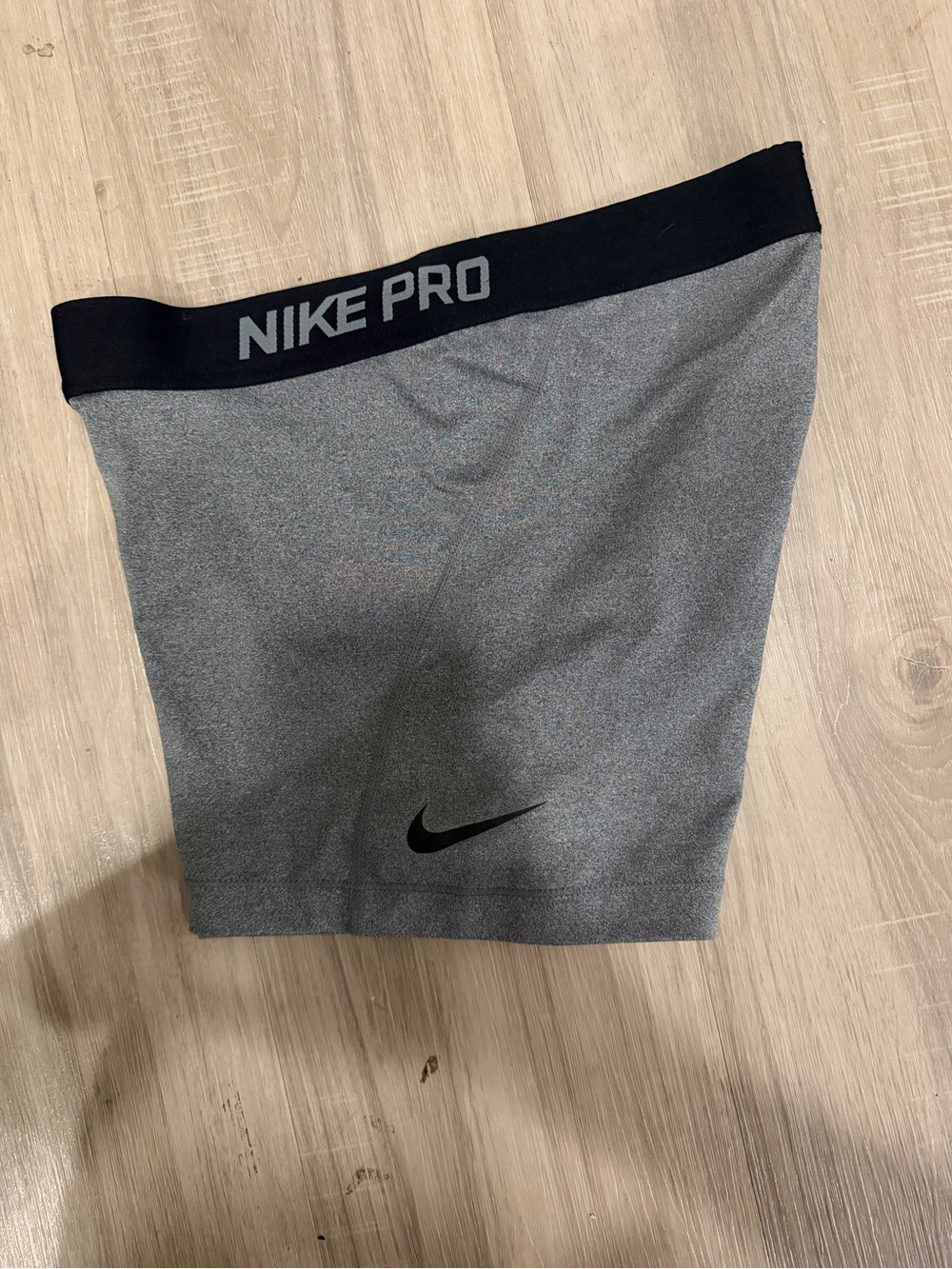 Nike Pro Women's Gray Athletic Shorts with Black Waistband